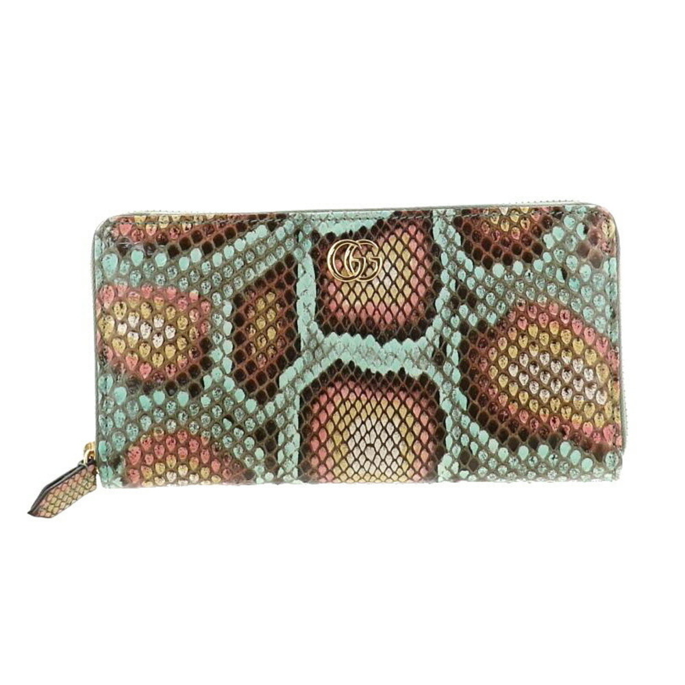 Gucci Gg Python Zip Around Wallet Long Petit Marm… - image 1